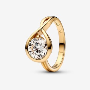 Pandora Brilliance 2.00 ct tw Lab-Created Diamond Rings Gold | DOPFS-2806