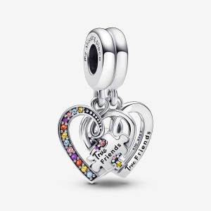 Pandora Puzzle Piece Hearts Splittable Friendship Dangle Dangle Charms Sterling Silver | FXPGR-5061